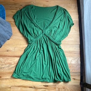 Max Studio green top with waist detail L